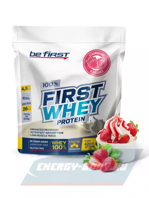  Be First First Whey protein (сывороточный протеин) 420 г, Клубника
