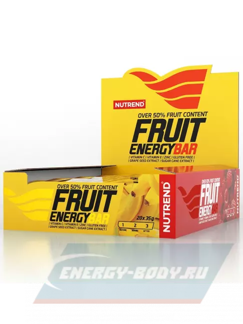 Батончик энергетический NUTREND FRUIT ENERGY BAR 20 x 35 г, Банан