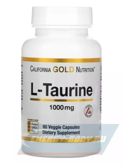Аминокислотны California Gold Nutrition L-Taurine 60 вегетарианских капсул