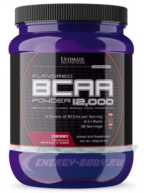 ВСАА Ultimate Nutrition BCAA 12000 Powder 228 г, Вишня
