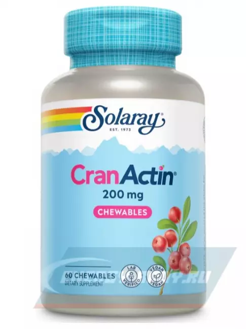  Solaray Cranactin Cranberry Extract 200 mg 60 жевательных таблеток