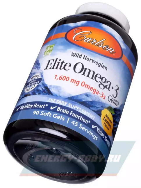 Omega 3 Carlson Labs Elite Omega 3 Wild Norwegian 1600 mg 90 soft gels