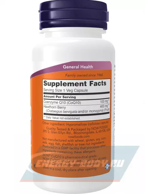  NOW FOODS CoQ10 100 mg – Кофермент Q10 90 веган капсул