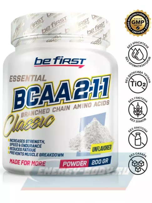 ВСАА Be First BCAA Classic Powder 2:1:1 200 г, Натуральный