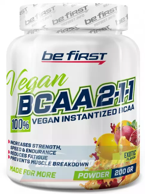 ВСАА Be First BCAA 2:1:1 Vegan powder 200 г, Экзотик