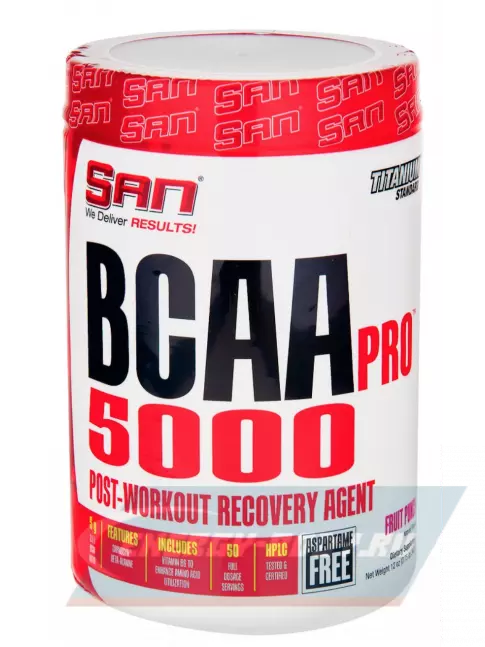 ВСАА SAN BCAA-PRO 5000 2:1:1 340 г, Фруктовый микс без аспартама