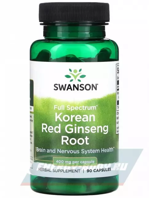  Swanson Full Spectrum Korean Red Ginseng Root 400 mg 90 капсул