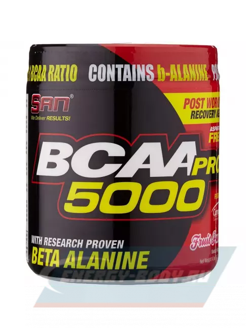 ВСАА SAN BCAA-PRO 5000 2:1:1 340 г, Фруктовый микс без аспартама