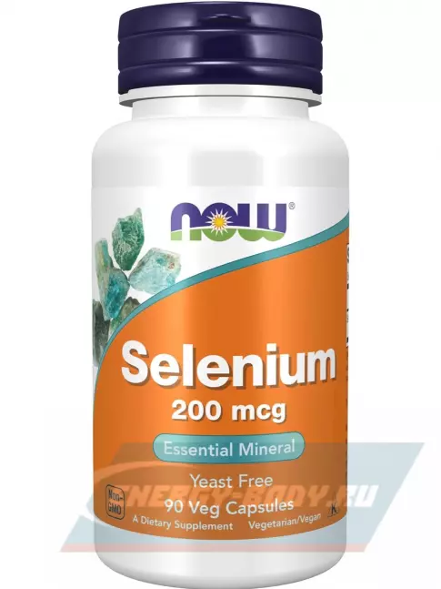 Минералы NOW FOODS Selenium 200 mcg Yeast Free - Селен 90 веган капсул