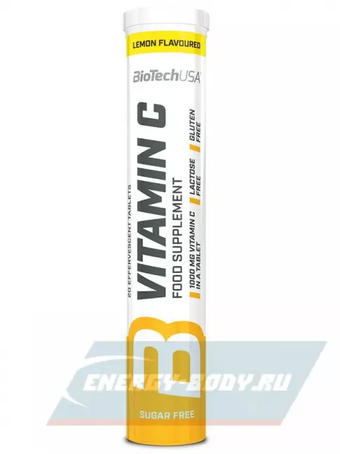  BioTechUSA Vitamin C 1000 mg 20 шипучих таблеток, Лимон