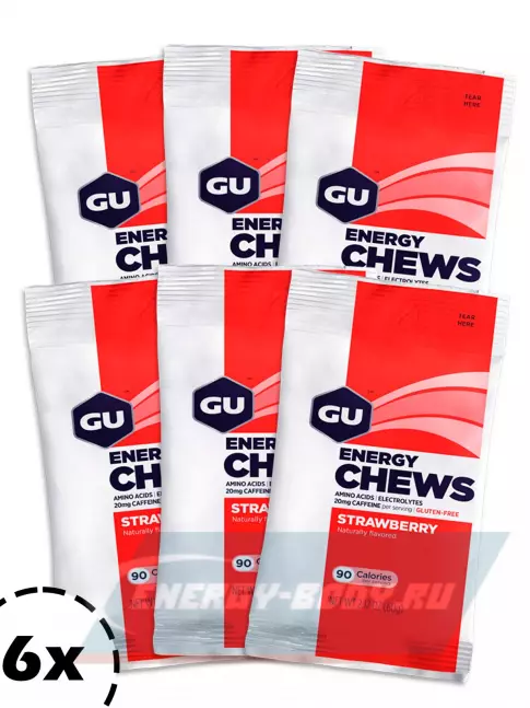 Восстановление GU Energy Labs Мармеладки GU Energy Chews 6 x 60 г, Клубника