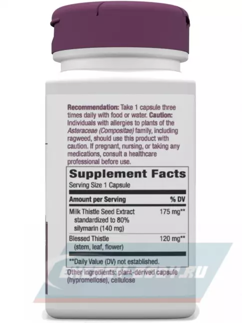  Nature's Way Milk Thistle, Supports Liver Function 60 веган капсул