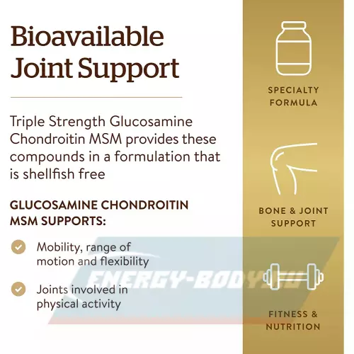 Суставы, связки Solgar Glucosamine Chondroitin MSM 60 таблеток