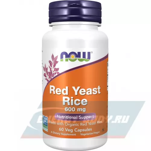  NOW FOODS Red Yeast Rice 600 mg 60 веган капсул