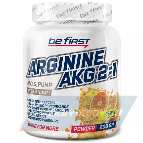 Be First Arginine AKG 2:1 (AAKG) powder (аргинин альфа-кетоглутарат) Апельсин, 200 г