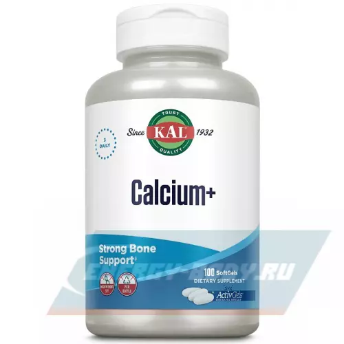 Минералы KAL Calcium + ActivGels 1000 mg 100 капсул
