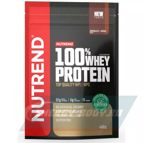  NUTREND 100% WHEY PROTEIN Шоколад-какао, 400 г