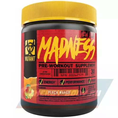 Предтерник Mutant Mutant Madness Персик - Манго, 225 г