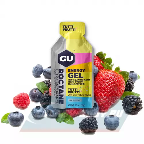 Энергетический гель GU ENERGY GU ROCTANE ENERGY GEL 35mg caffeine Тутти-Фрутти, 1 стик x 32 г