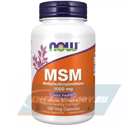 Суставы, связки NOW FOODS MSM 1000 mg - Метилсульфонилметан МСМ 120 веган капсул