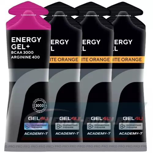 Энергетический гель GEL4U Energy Gel Лесные ягоды, апельсин, 4 х 60 г