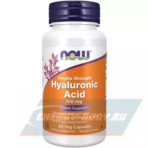 Суставы, связки NOW FOODS Hyaluronic Acid 100 mg 60 веган капсул