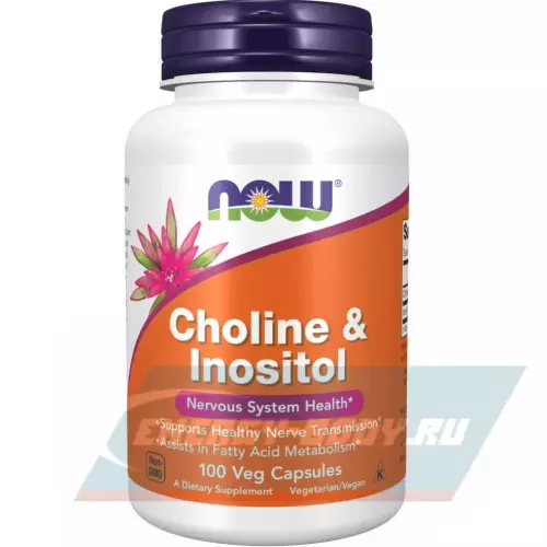  NOW FOODS Choline & Inositol - Холин + Инозитол 250 мг Нейтральный, 100 веган капсул