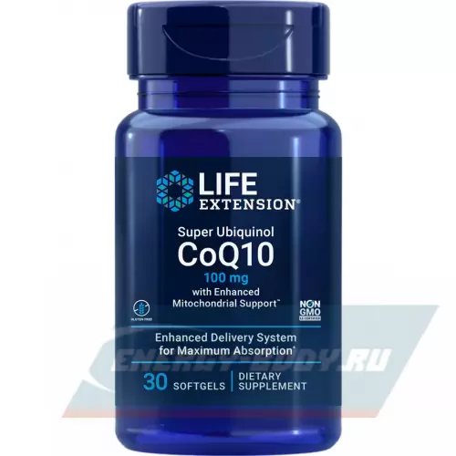  Life Extension Super Ubiquinol CoQ10 with Enhanced Mitochondrial Support 100 mg 30 капсул