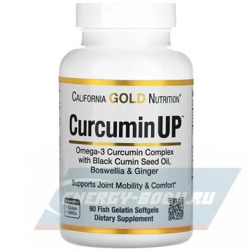 Omega 3 California Gold Nutrition Curcumin UP Нейтральный, 90 капсул