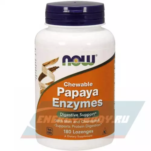  NOW FOODS Papaya Enzymes – Папайя Ферменты Нейтральный, 180 Леденцов