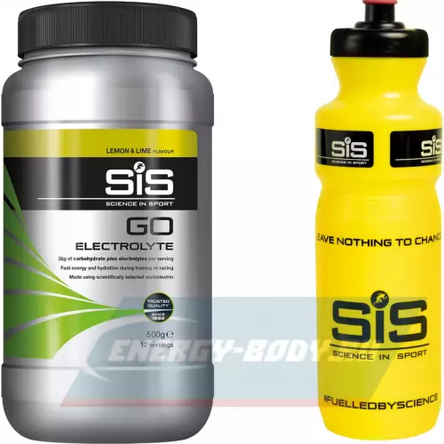  SCIENCE IN SPORT (SiS) GO Electrolyte + Бутылочка желтая Лимон-лайм, 1 x 500 г