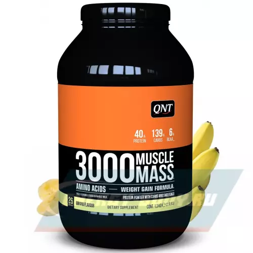 Гейнер QNT MUSCLE MASS 3000 Банан, 1300 г