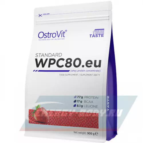  OstroVit WPC 80.eu Клубника, 900 г