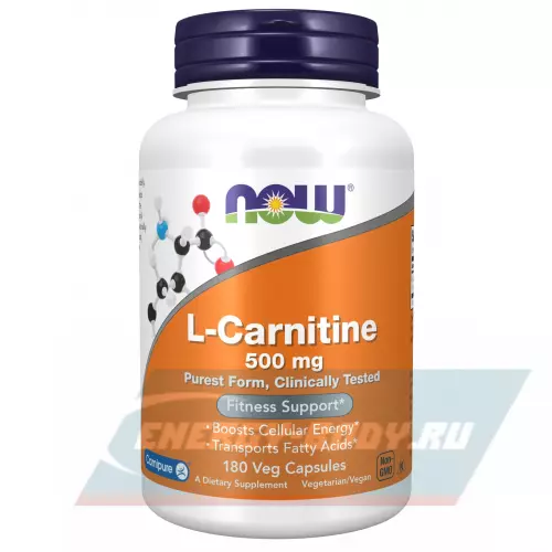 L-Карнитин NOW FOODS L-Carnitine 500 mg 180 веган капсул