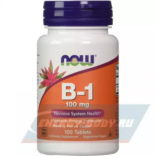  NOW FOODS B-1 (Thiamine) 100 mg Нейтральный, 100 таблеток