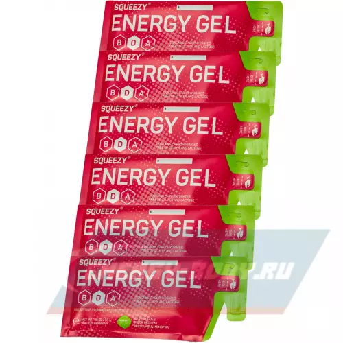 Энергетический гель SQUEEZY ENERGY SUPER GEL без вкуса, 6 x 33 г