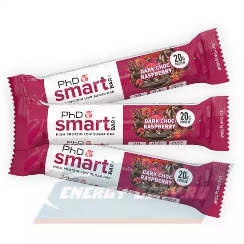 Батончик протеиновый PhD Nutrition Smart Bar Тёмный шоколад / Малина, 3 x 20 г