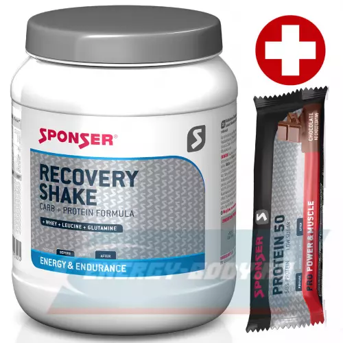 Восстановление SPONSER RECOVERY SHAKE + BAR Шоколад, 900 г