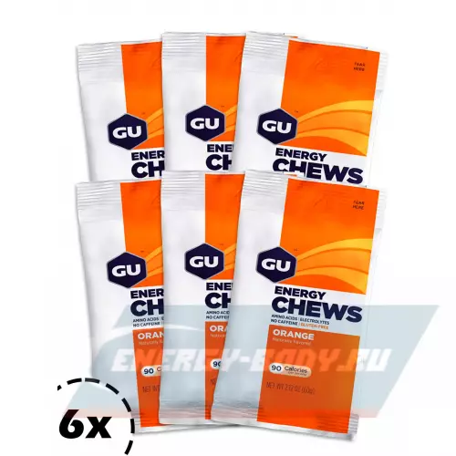 Энергетик GU ENERGY Мармеладки GU Energy Chews Апельсин, 6 x 8 конфет