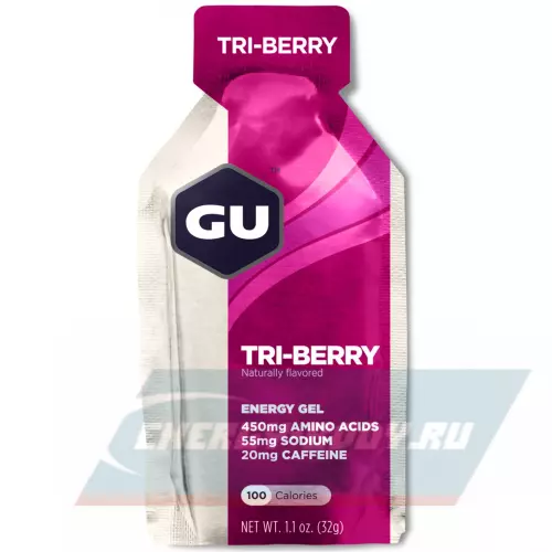 Энергетический гель GU ENERGY GU ORIGINAL ENERGY GEL 20mg caffeine Лесные ягоды, 1 стик x 32 г