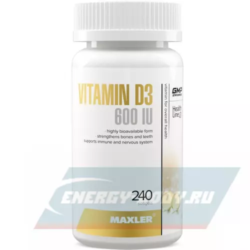  MAXLER Vitamin D3 600 IU Нейтральный, 240 софтгель капсулы