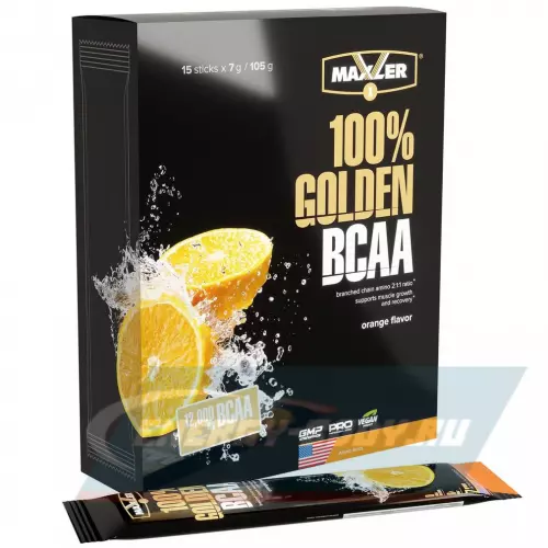 ВСАА MAXLER Незаменимые аминокислоты Golden BCAA Апельсин, 15 x 7 г