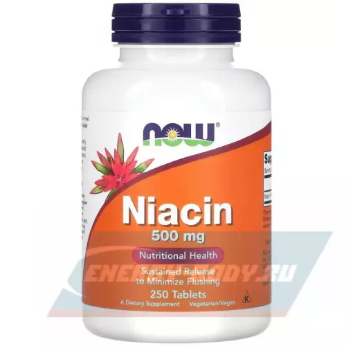  NOW FOODS Niacin 500 mg 250 таблеток