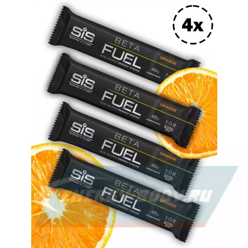  SCIENCE IN SPORT (SiS) BETA FUEL ENERGY CHEW (Жевательный) Апельсин, 4 x 60 г