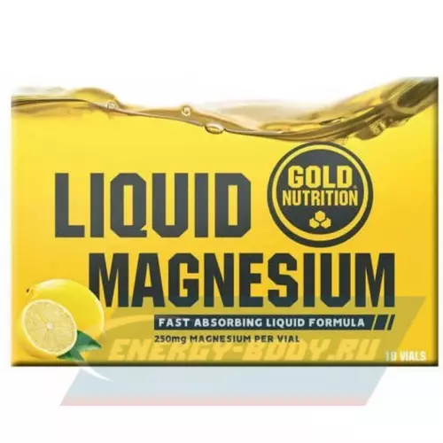  GoldNutrition MAGNESIUM 250 мг + B6 Лимон, 10 x 250 мг