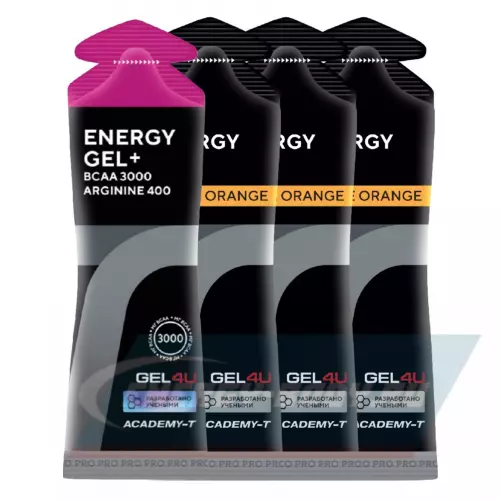 Энергетический гель GEL4U Energy Gel Лесные ягоды, апельсин, 4 х 60 г