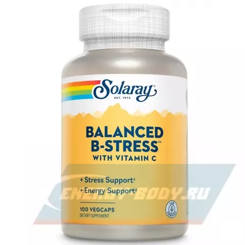  Solaray Balanced B-Stress With Vitamin C 100 веган капсул