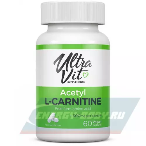 L-Карнитин UltraVit Acetyl L-Carnitine 500 mg 60 веган капсул