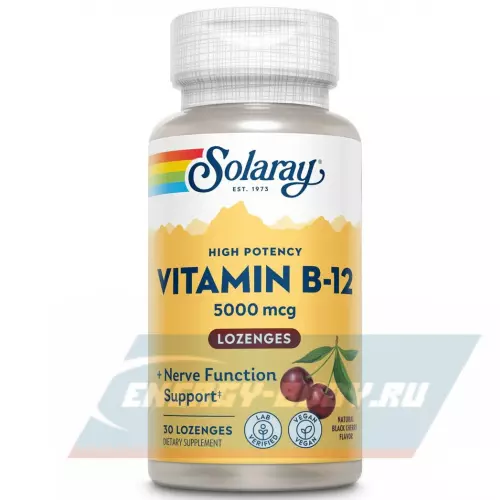  Solaray Vitamin B-12 5000 mcg Вишня, 30 леденцов