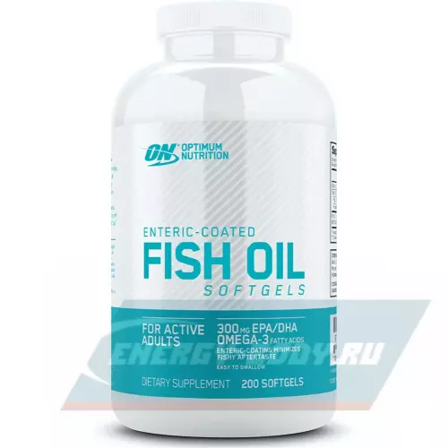 Omega 3 OPTIMUM NUTRITION Fish Oil softgels Нейтральный, 200 капсул